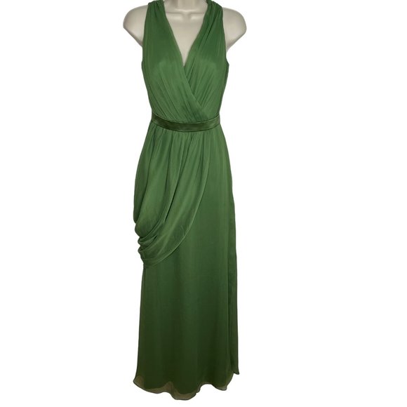 Lela Rose Bridesmaid Clover Belted VNeck Draped Gown by Dessy LR174 Size 8 - Picture 14 of 16